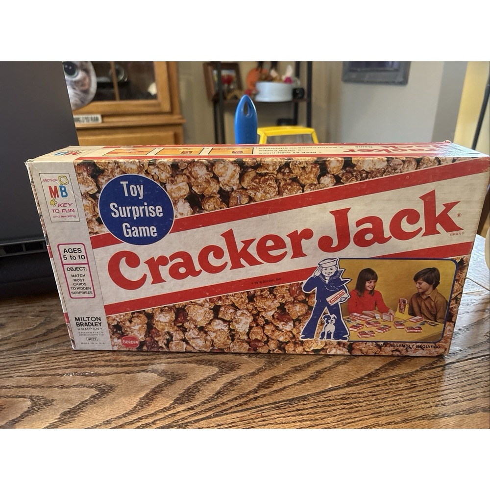 Vintage 1976 Milton Bradley Cracker Jack Toy Surprise Memory Board Game 4622